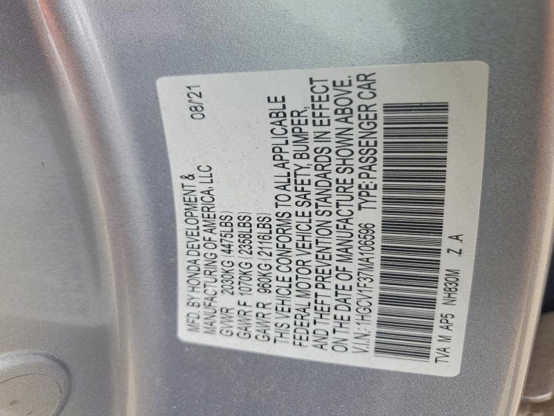 2021 HONDA ACCORD SPORT 12