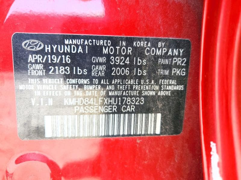 2017 HYUNDAI ELANTRA SE 12