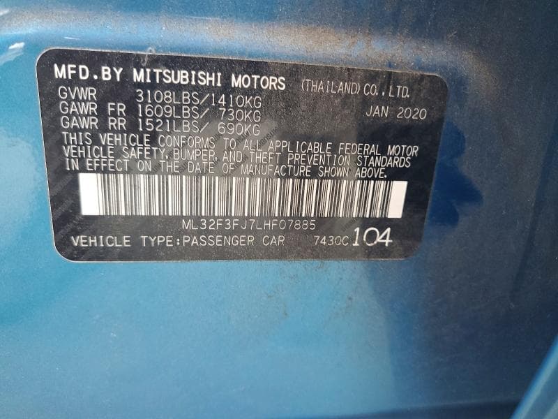 2020 MITSUBISHI MIRAGE G4 ES 12