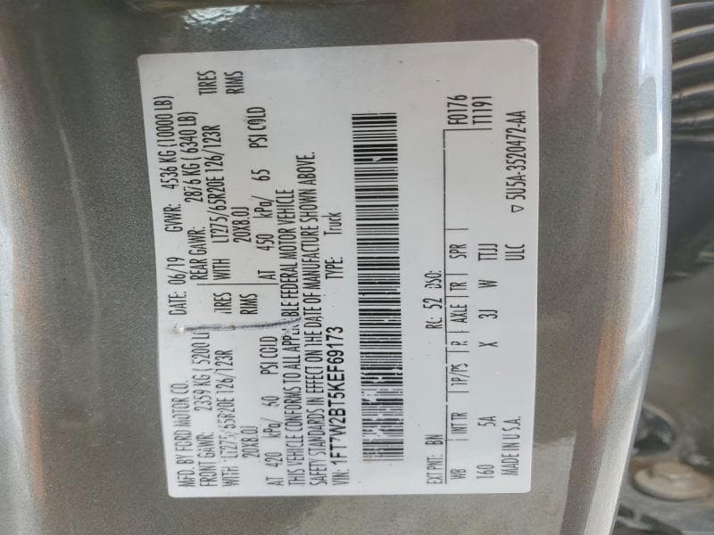 2019 FORD F250 SUPER DUTY SUPER DUTY 12