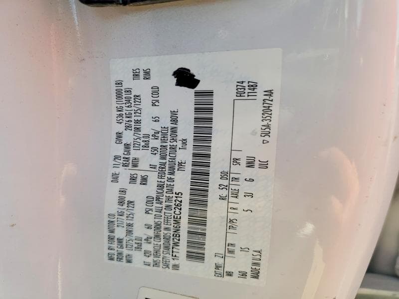 2021 FORD F250 SUPER DUTY SUPER DUTY 12