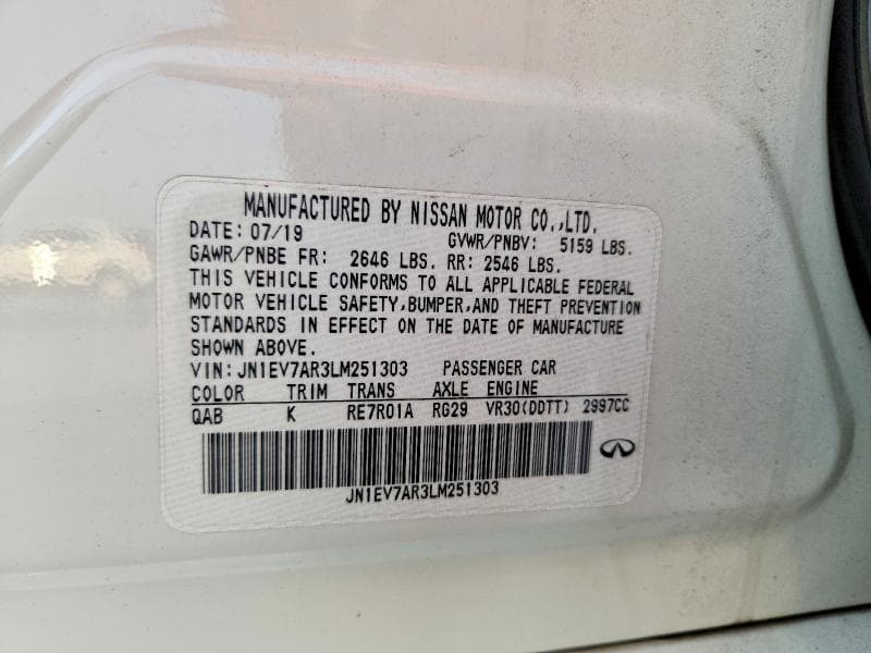 2020 INFINITI Q50 3.0T PURE 3.0T PURE 12