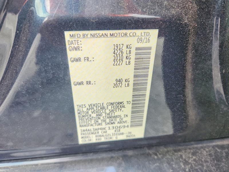 2017 NISSAN ALTIMA 2.5 S 13