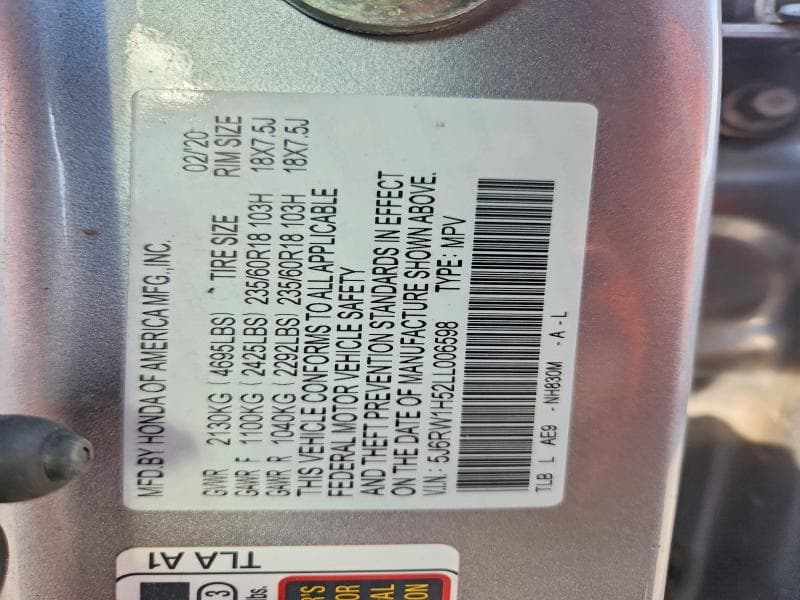 2020 HONDA CR-V EX EX 13