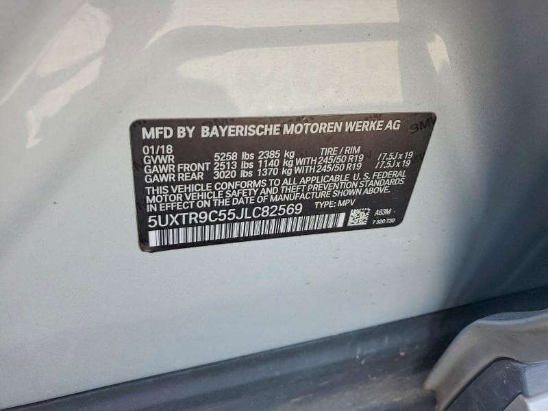 2018 BMW X3 XDRIVE30I 13