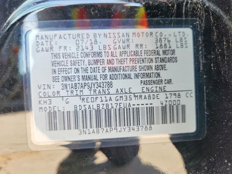 2018 NISSAN SENTRA S 12