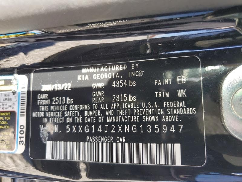 2022 KIA K5 LXS LXS 13