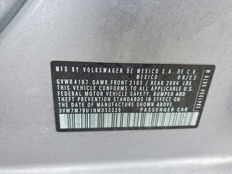 2022 VOLKSWAGEN JETTA SE 12