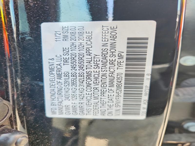 2021 HONDA PASSPORT EXL EXL 13