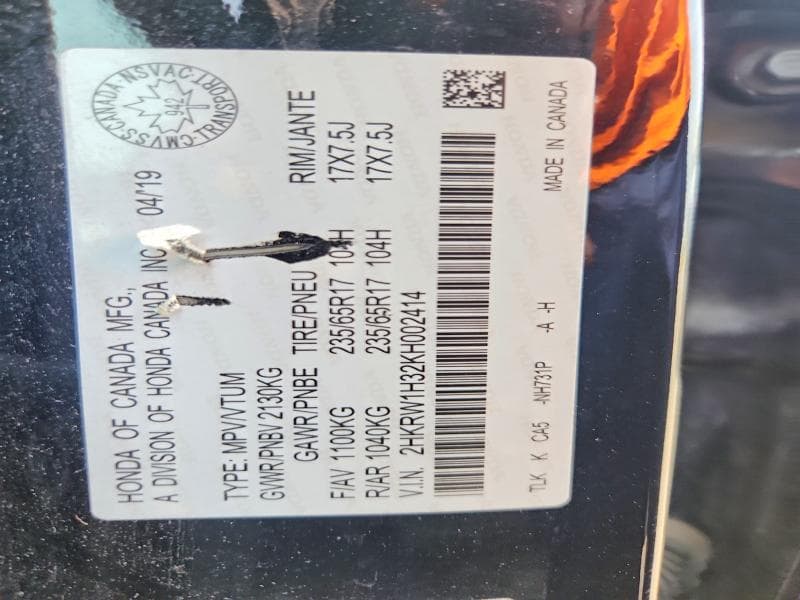2019 HONDA CR-V 12