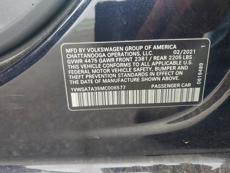 2021 VOLKSWAGEN PASSAT SE 12