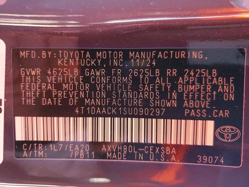 2025 TOYOTA CAMRY SE 12