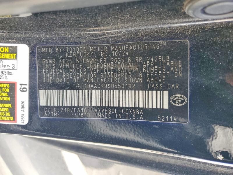 2025 TOYOTA CAMRY LE 13