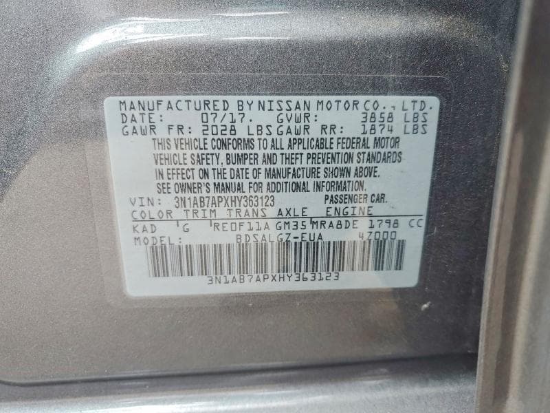 2017 NISSAN SENTRA SL SL 12