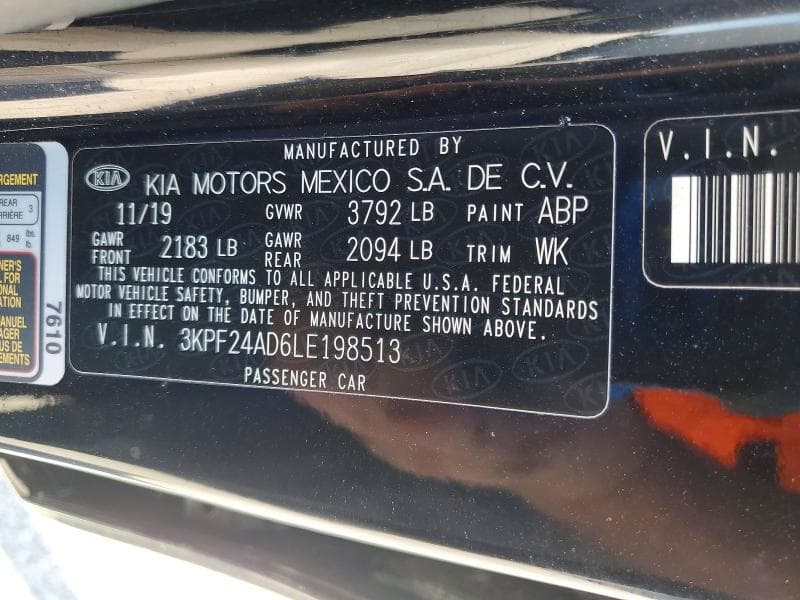 2020 KIA FORTE LXS 12