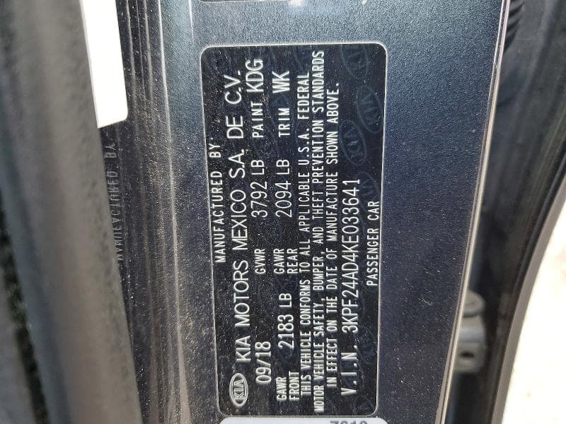 2019 KIA FORTE LXS 12