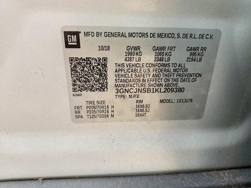 2019 CHEVROLET TRAX LS 12