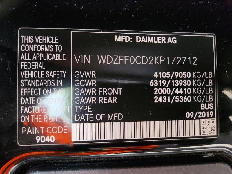 2019 MERCEDES-BENZ SPRINTER 2500 14