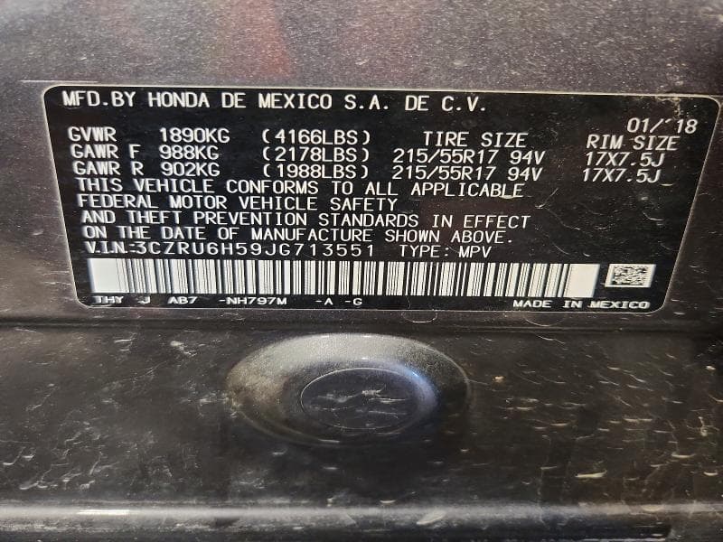 2018 HONDA HR-V EX 13