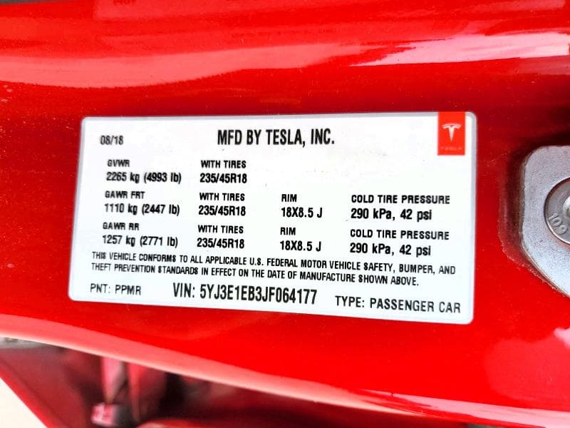 2018 TESLA MODEL 3 12