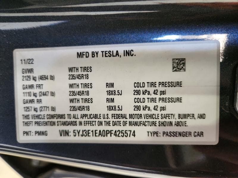 2023 TESLA MODEL 3 12