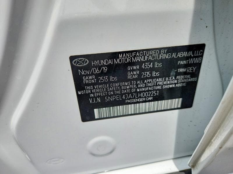 2020 HYUNDAI SONATA SEL SEL 12