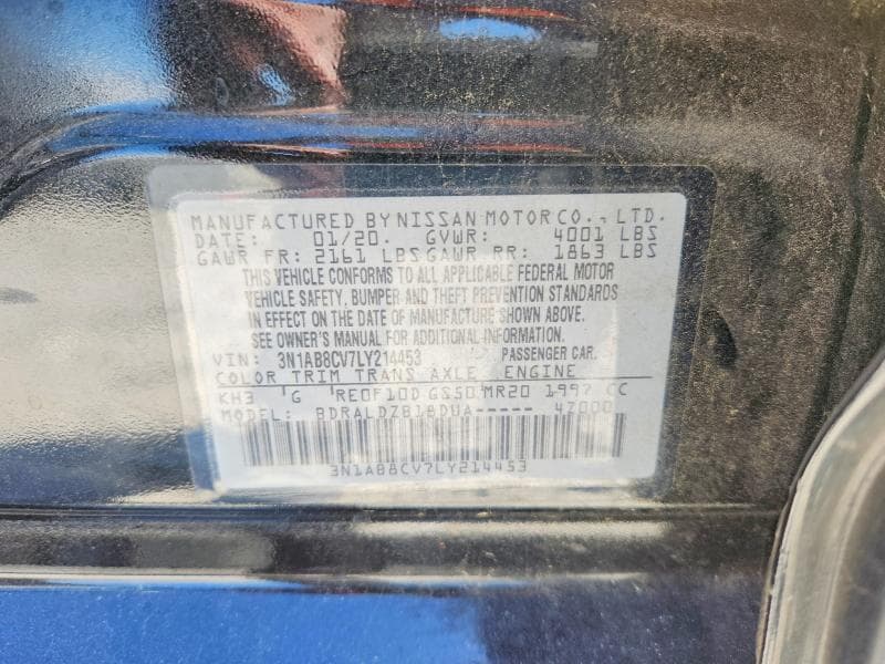 2020 NISSAN SENTRA SV SV 12