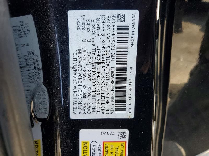 2024 HONDA CIVIC SPORT SPORT 12