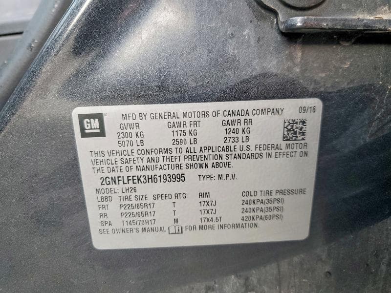2017 CHEVROLET EQUINOX LT LT 13
