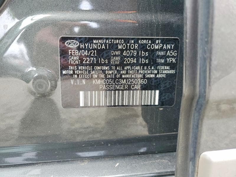 2021 HYUNDAI IONIQ LIMITED 12