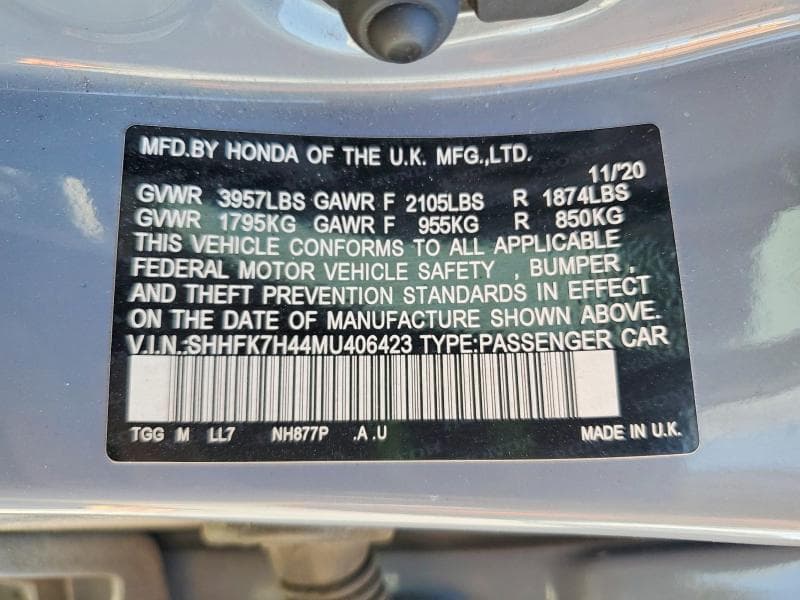 2021 HONDA CIVIC SPORT 13