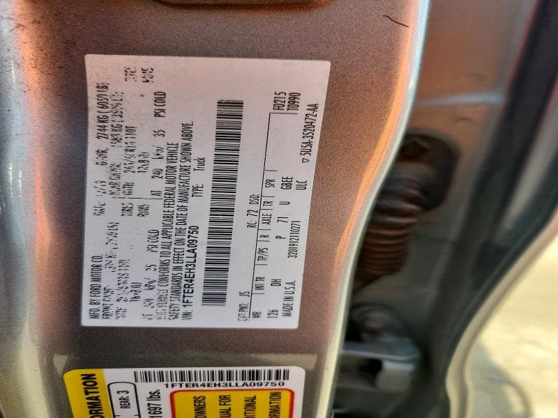 2020 FORD RANGER XL XL 12