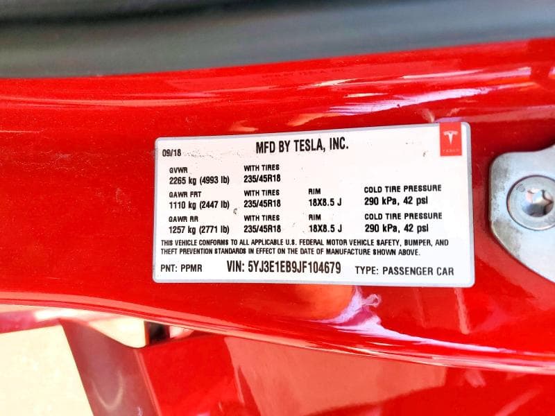 2018 TESLA MODEL 3 12