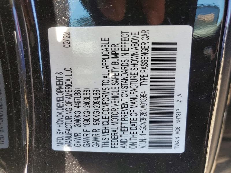 2022 HONDA ACCORD HYBRID SPORT HYBRID SPORT 12