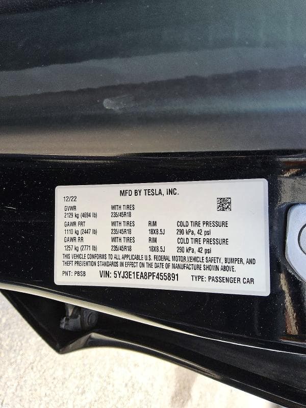 2023 TESLA MODEL 3 12