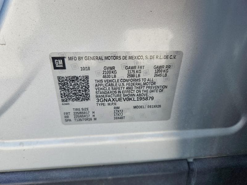 2019 CHEVROLET EQUINOX LT LT 12