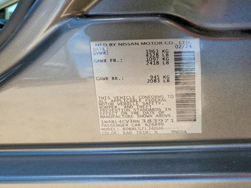 2024 NISSAN ALTIMA SR 12