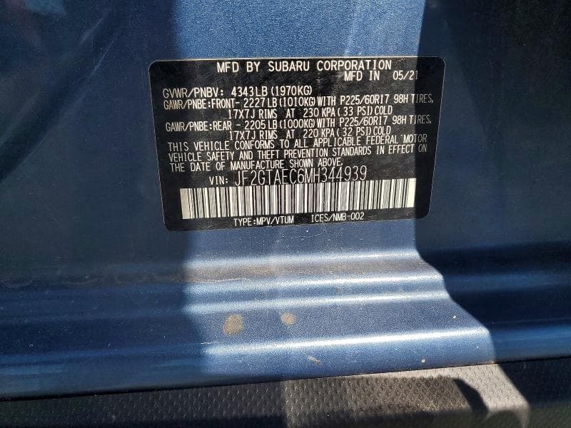 2021 SUBARU CROSSTREK PREMIUM 13
