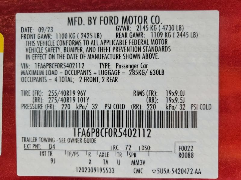 2024 FORD MUSTANG GT 13