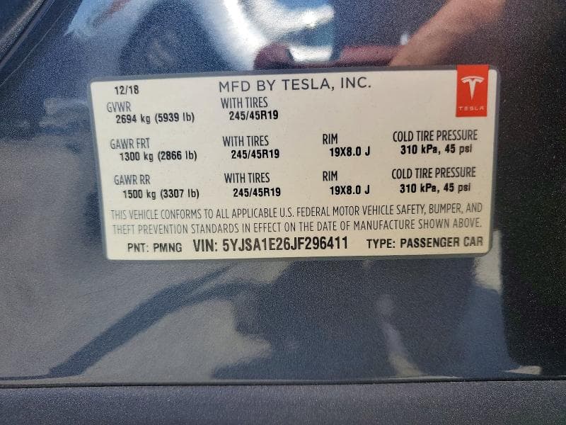 2018 TESLA MODEL S 12