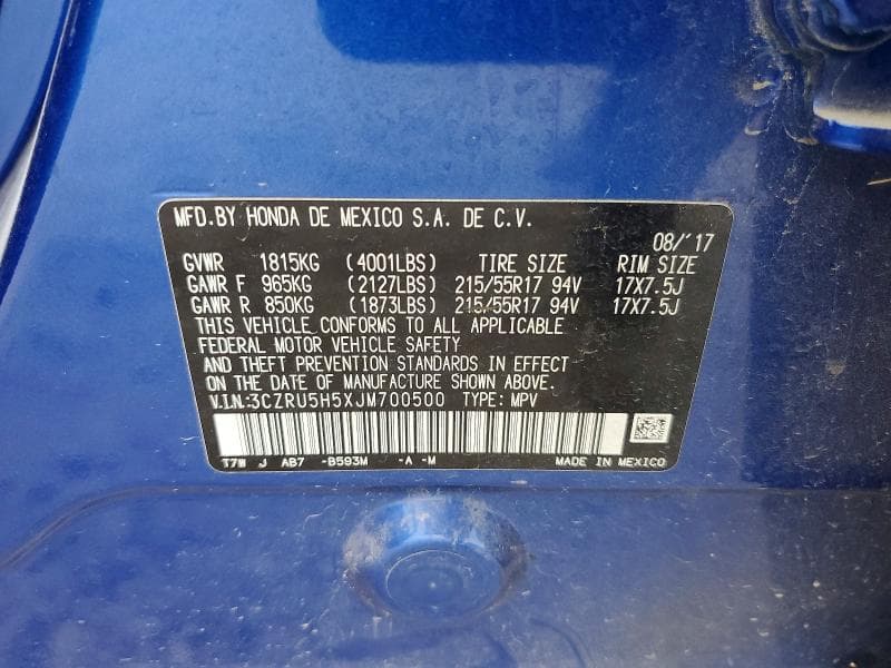 2018 HONDA HR-V EX 14