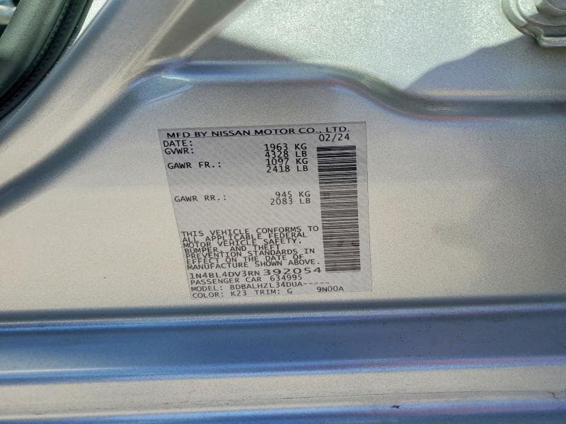 2024 NISSAN ALTIMA SV 12