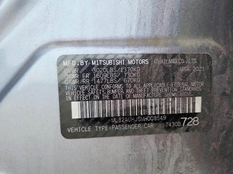2021 MITSUBISHI MIRAGE ES ES 13