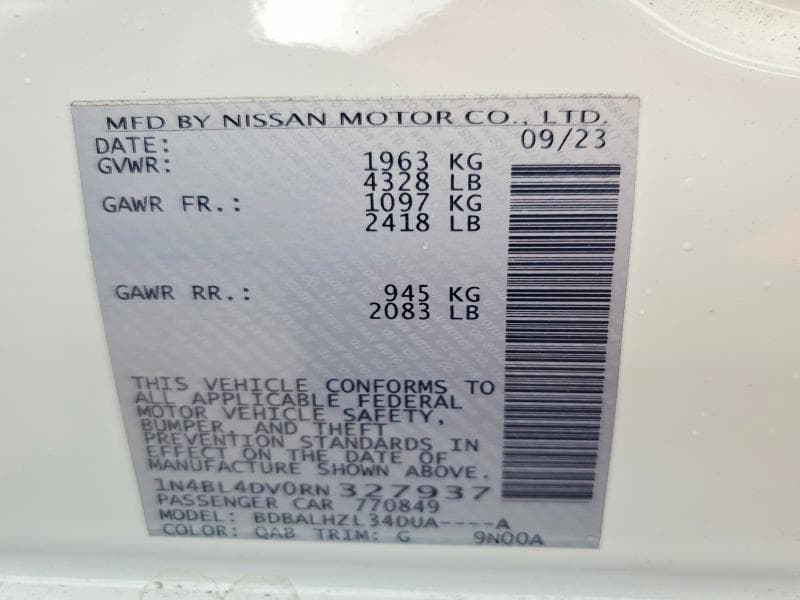 2024 NISSAN ALTIMA SV 12