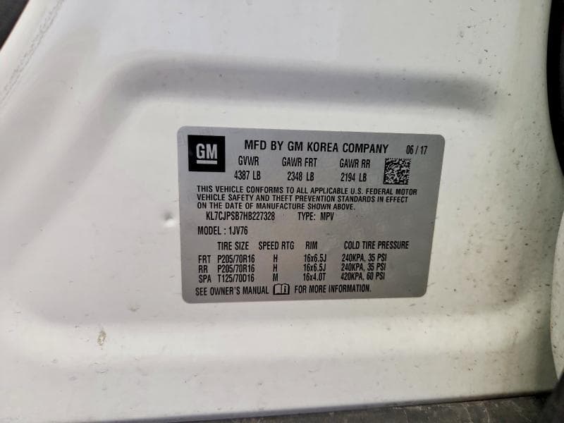 2017 CHEVROLET TRAX 1LT 13