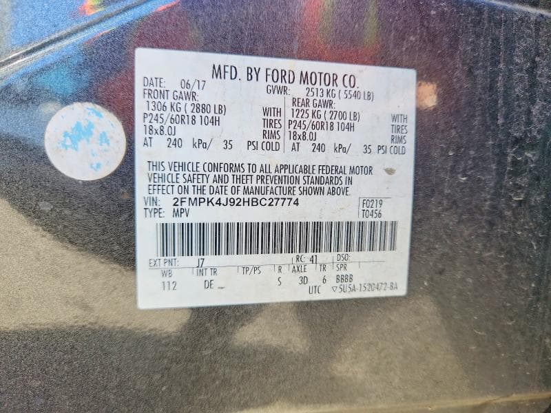 2017 FORD EDGE SEL SEL 12