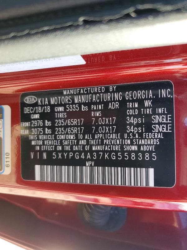 2019 KIA SORENTO LX LX 13