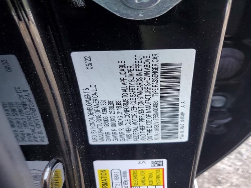 2022 HONDA ACCORD EXL EXL 12