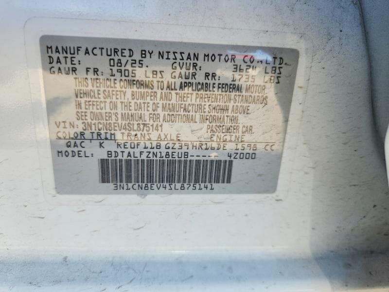 2025 NISSAN VERSA SV SV 13