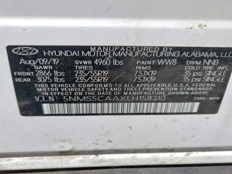 2020 HYUNDAI SANTA FE LIMITED 2.0T 13